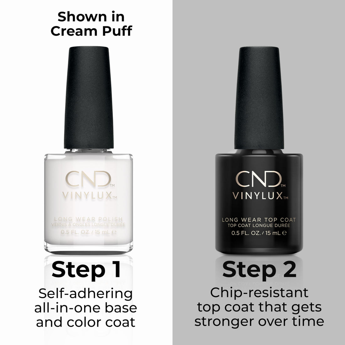 108 CND - VINYLUX CREAM PUFF Weekly Polish Bright White Nail Coat Manicure 0.5oz