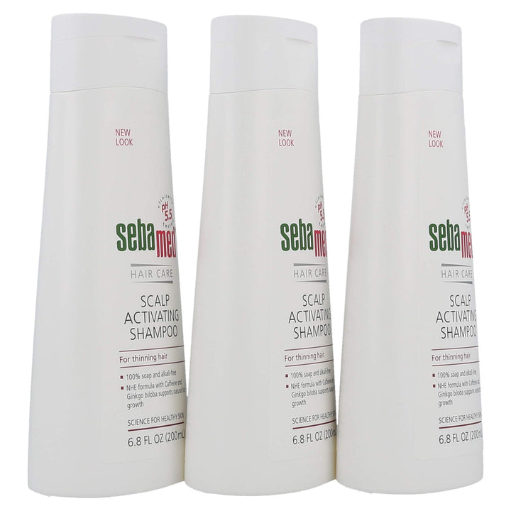 SEBAMED Anti Hair Loss Scalp Activating Shampoo for Thinning Hair Supports Natural Hair Growth Helps Fight Hair Loss Dermatologist Recommended (200 Milliliters) Pack of 3