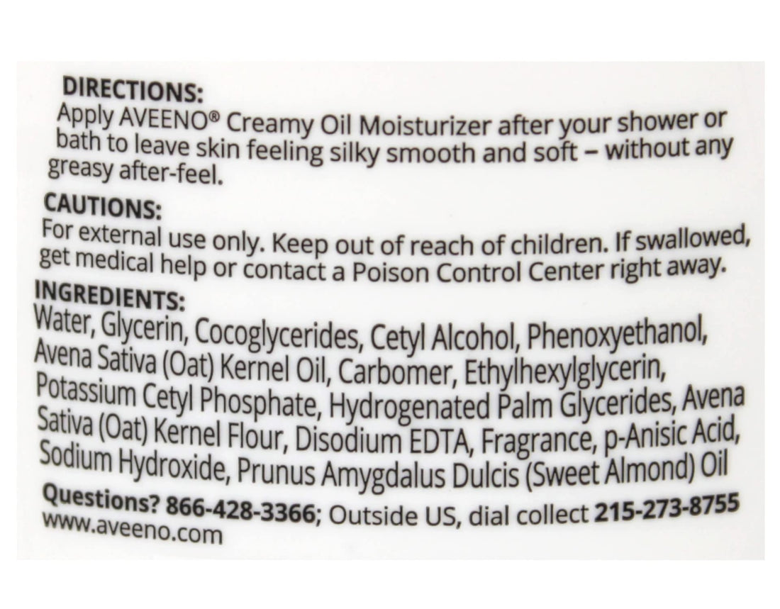 Aveeno Creamy Oil R Size 12oz Aveeno Creamy Moisturizing Oil