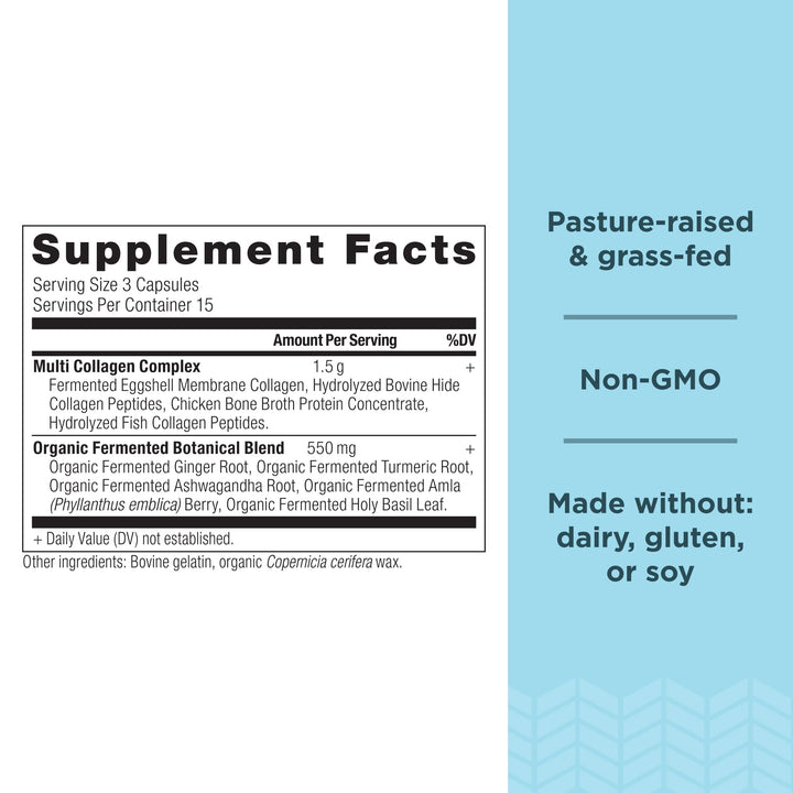 Collagen Pills Peptides Powder Supplement by Ancient Nutrition, 45 Count, Hydrolyzed Multi Collagen Pills, Types I, II, II, V & X, Supports Healthy Skin and Nails, Gut Health and Joint Support