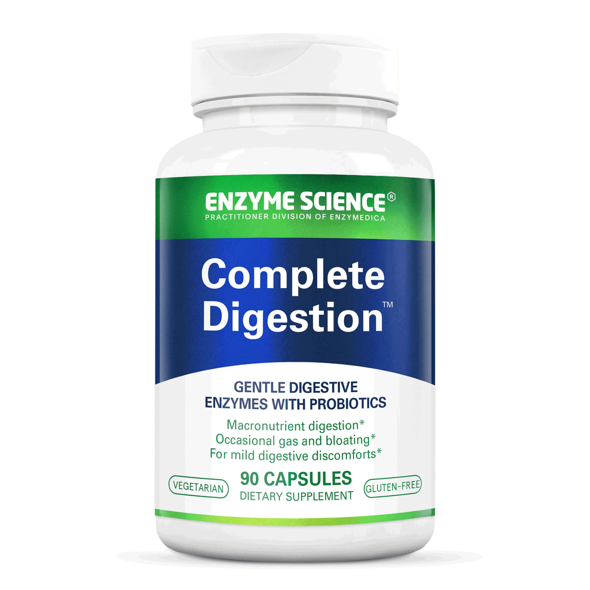 Enzyme Science, Complete Digestion, 3-in-1 Gut Health Support for Men & Women, Probiotic Blend+Digestive Enzymes+ATPro, 90 Capsules