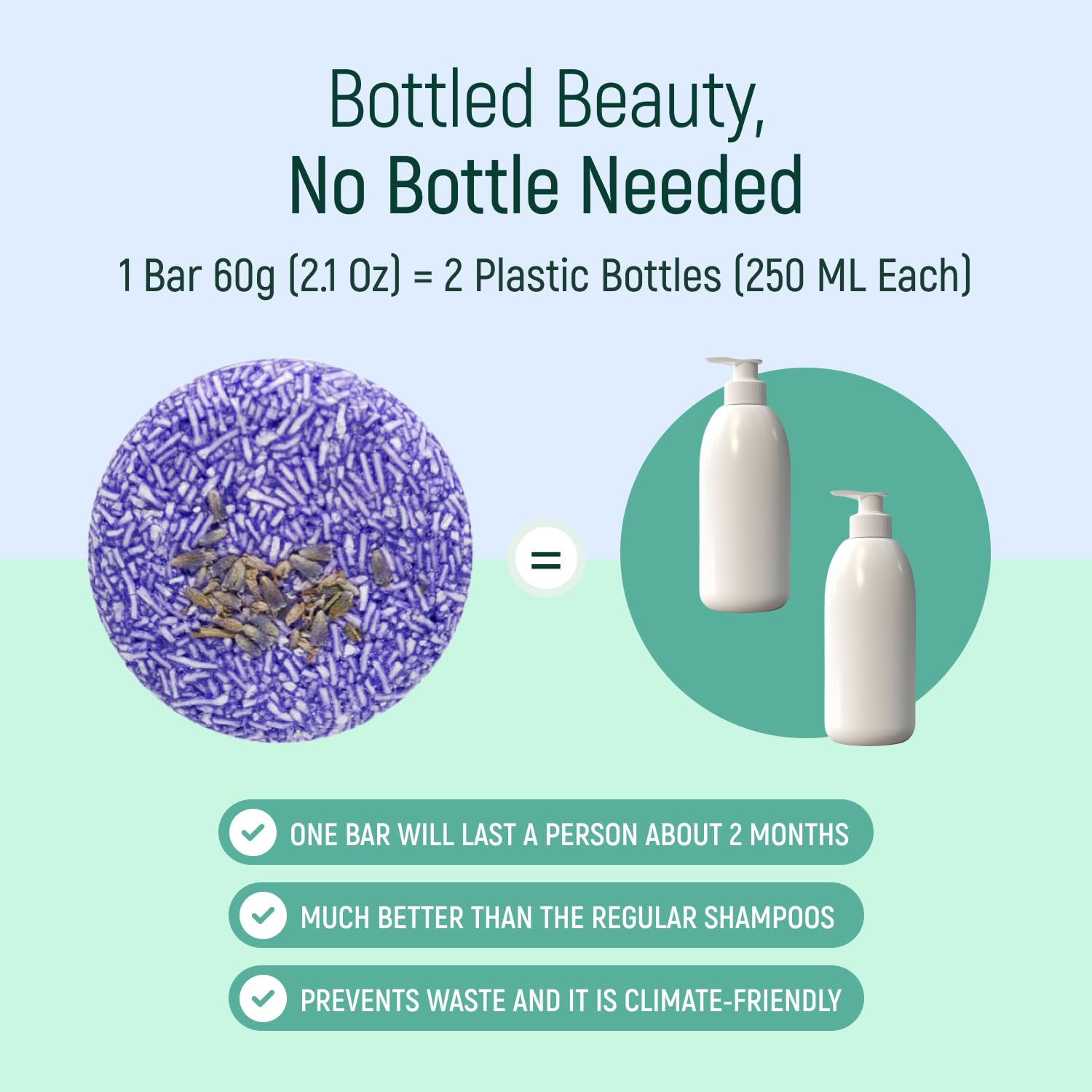 BAMBOEARTH Solid Shampoo Bar And Conditioner Effect Hair Soap – 100% Organic Shampoo Bars For Hair With All Natural Plant Based Essential Oils And Zero Waste Biodegradable Packaging (Lavender)