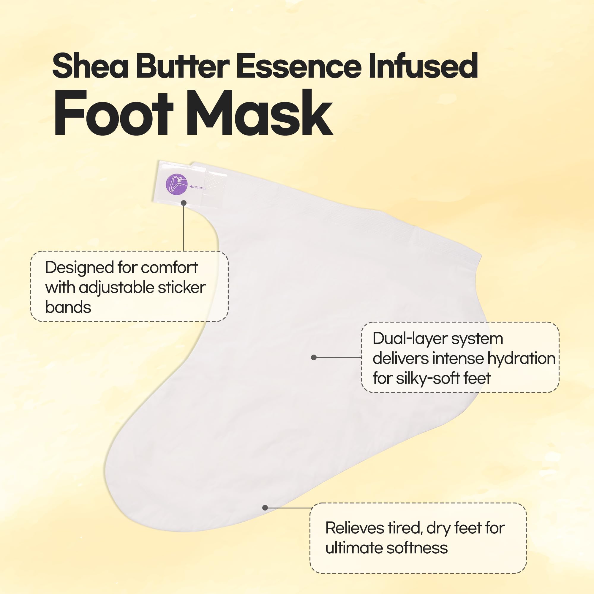 Epielle Hydrating Foot Masks, 6 Pairs of Moisturizing Socks for Cracked Feet, Dry Heels, Toes & Calluses, Shea Butter, Jojoba Oil, Vitamin E, Korean Skincare, Easter Gifts, Mother's Day Gifts