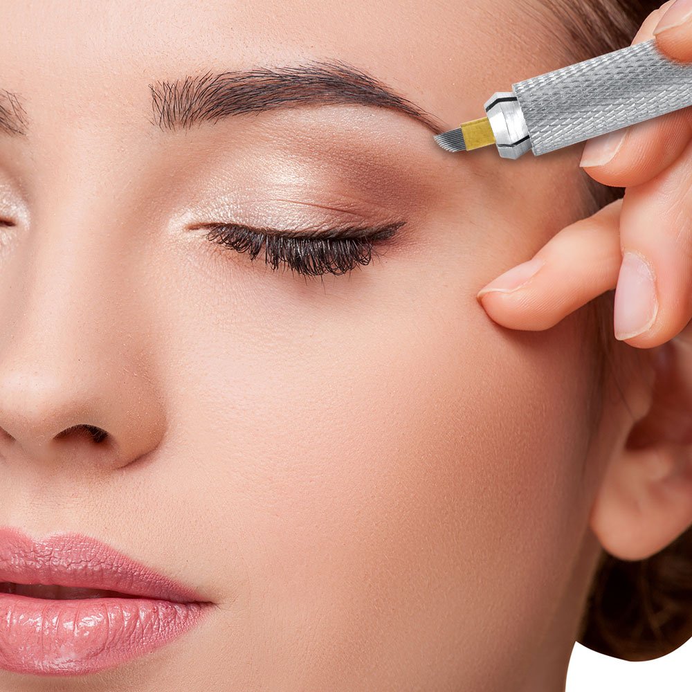 ATOMUS Microblading Needles 12 Pin 50pcs Permanent Makeup Tattoo Microblading Blades 12 Needles for Microblading Supplies/Microblading Pen/Microblading Kits 12 Sloped (12pin)