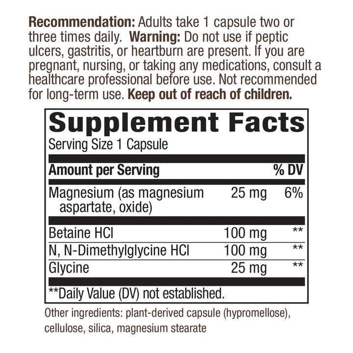 Nature's Way DMG-B15 Complex Nutritional Support* Gluten-Free Vegan 60 Capsules