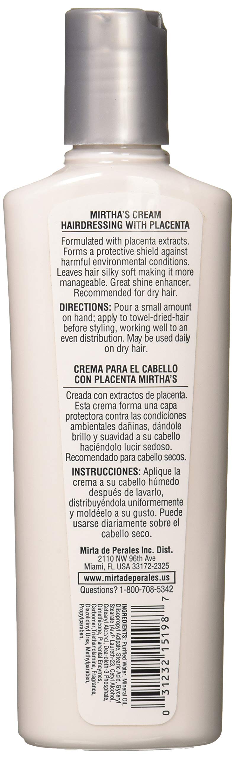 Mirta De Perales Placenta Hair Dressing Cream, 8 Ounce