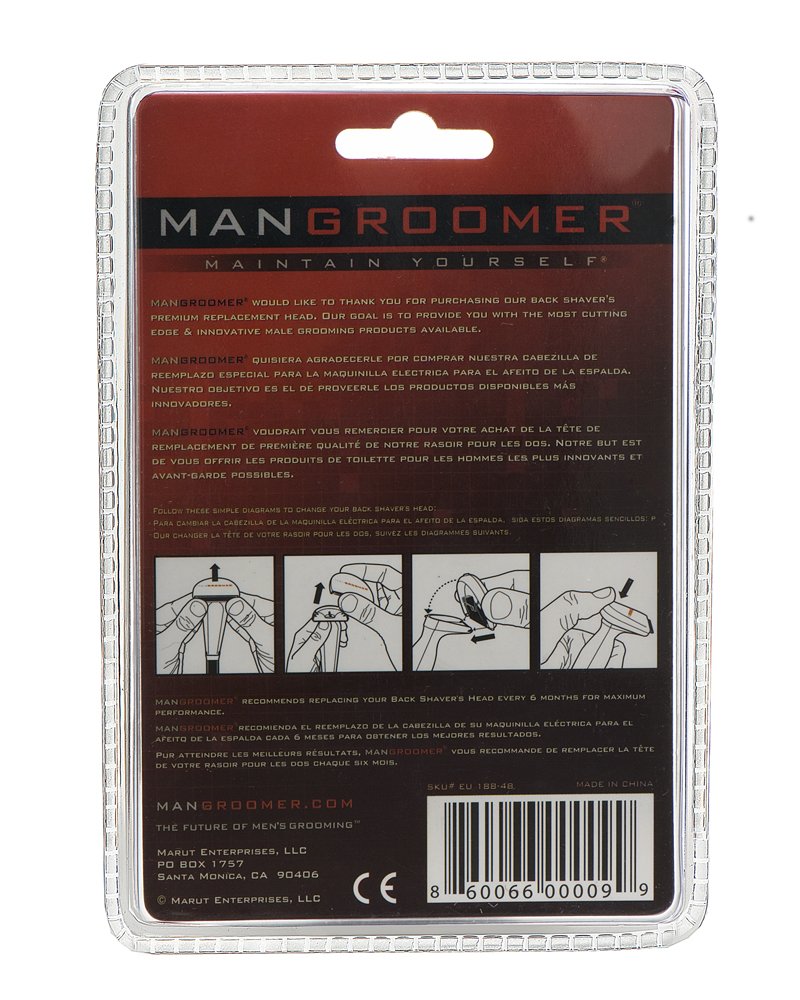MANGROOMER Do-It-Yourself Electric Back Hair Shaver Premium Replacement Head