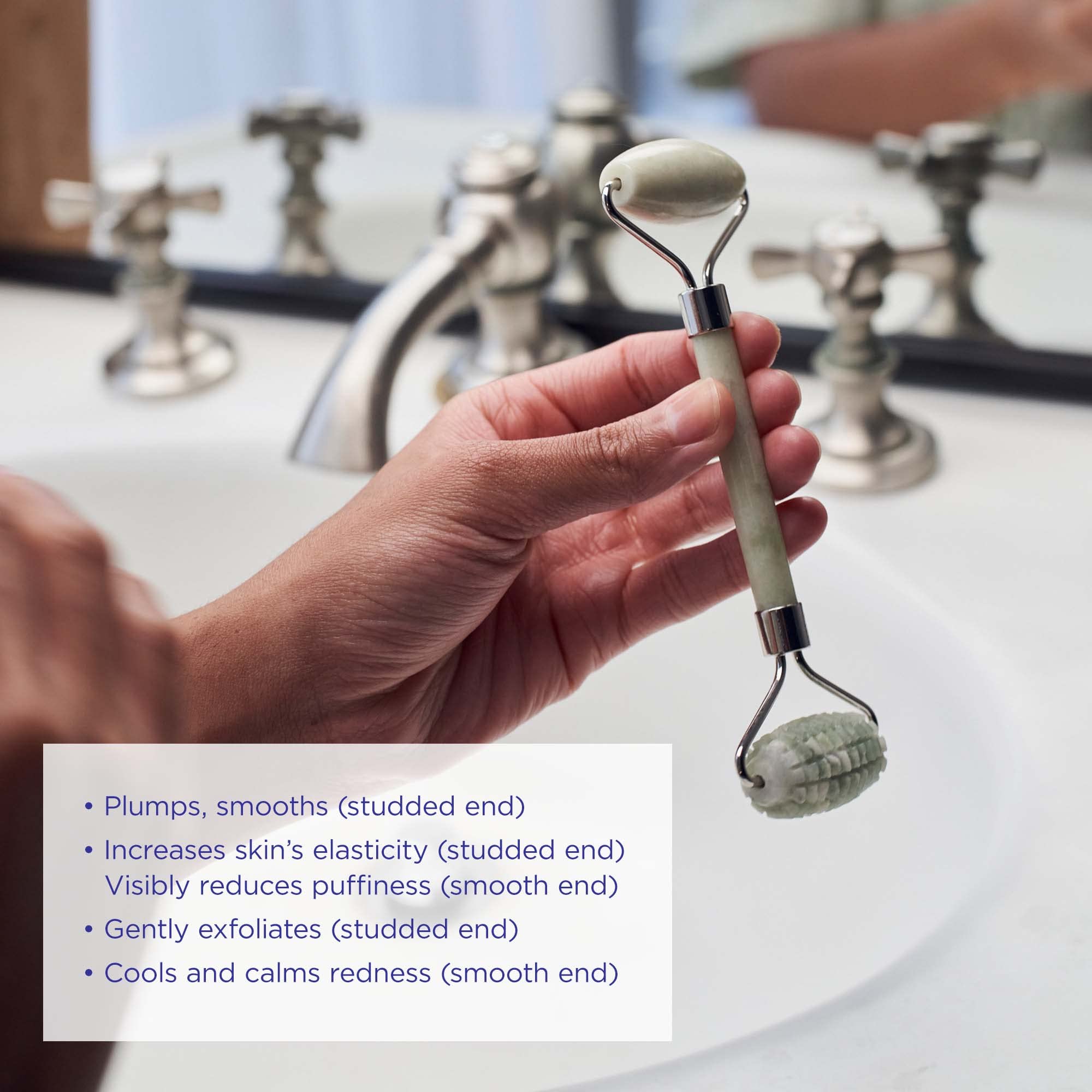 Province Apothecary Dual Action Jade Facial Roller, 0.23 lb.