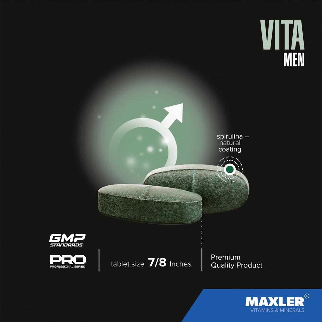 Maxler VitaMen Multivitamin for Men - High Potency Men's Multivitamins for Sports & Performance - Men's Vitamins & Minerals Blend, Amino Acids Blend, Enzyme Blend - 90 Tablets
