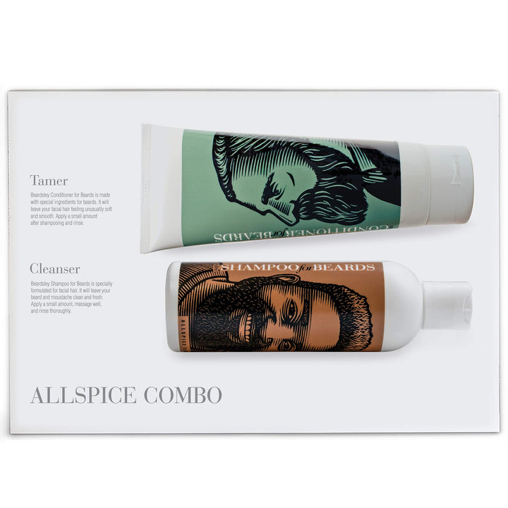 Allspice Deluxe: Deluxe Allspice Beard Shampoo/Wash And Ultra Conditioner/Softener Value Set By Beardsley And Company