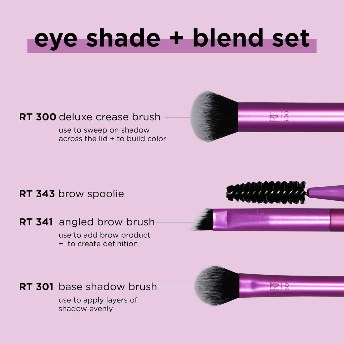 Real Techniques Eye Shade and Blend Set - Purple