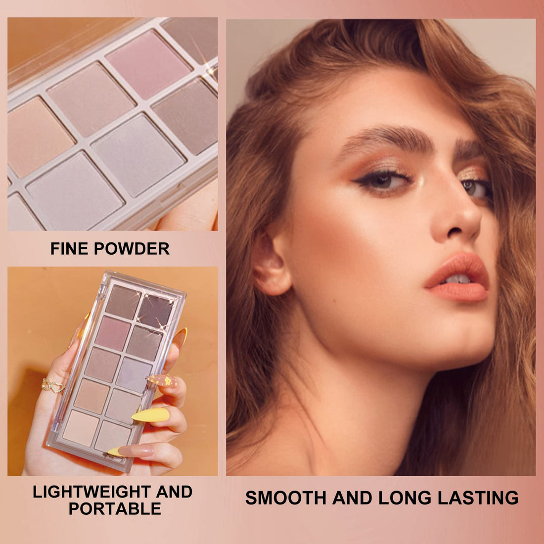 Erinde 10 Colors Matte Eyeshadow Palette, Grey Brown Eye Shadow Palette Makeup, Neutral Taupe Eye Makeup Pallet, Ultra-Blendable, Long Lasting Natural Nude Eyeshadow Pallete for Older Women, Cement