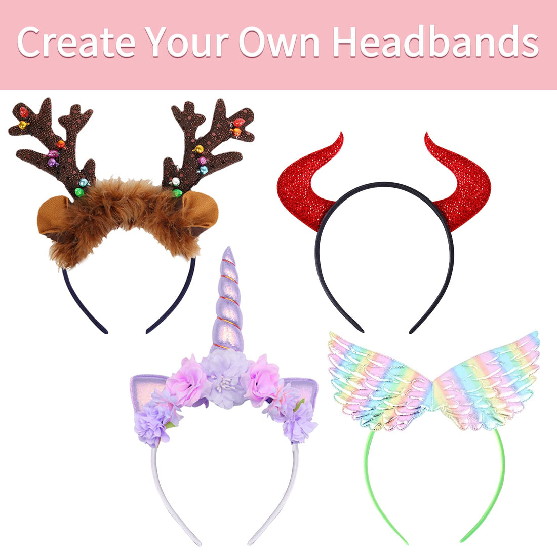 20Pcs Black: Candygirl Girls' Diy Satin Covered Headbands 1Cm Width 36Cm Circle Size (20Pcs Black)