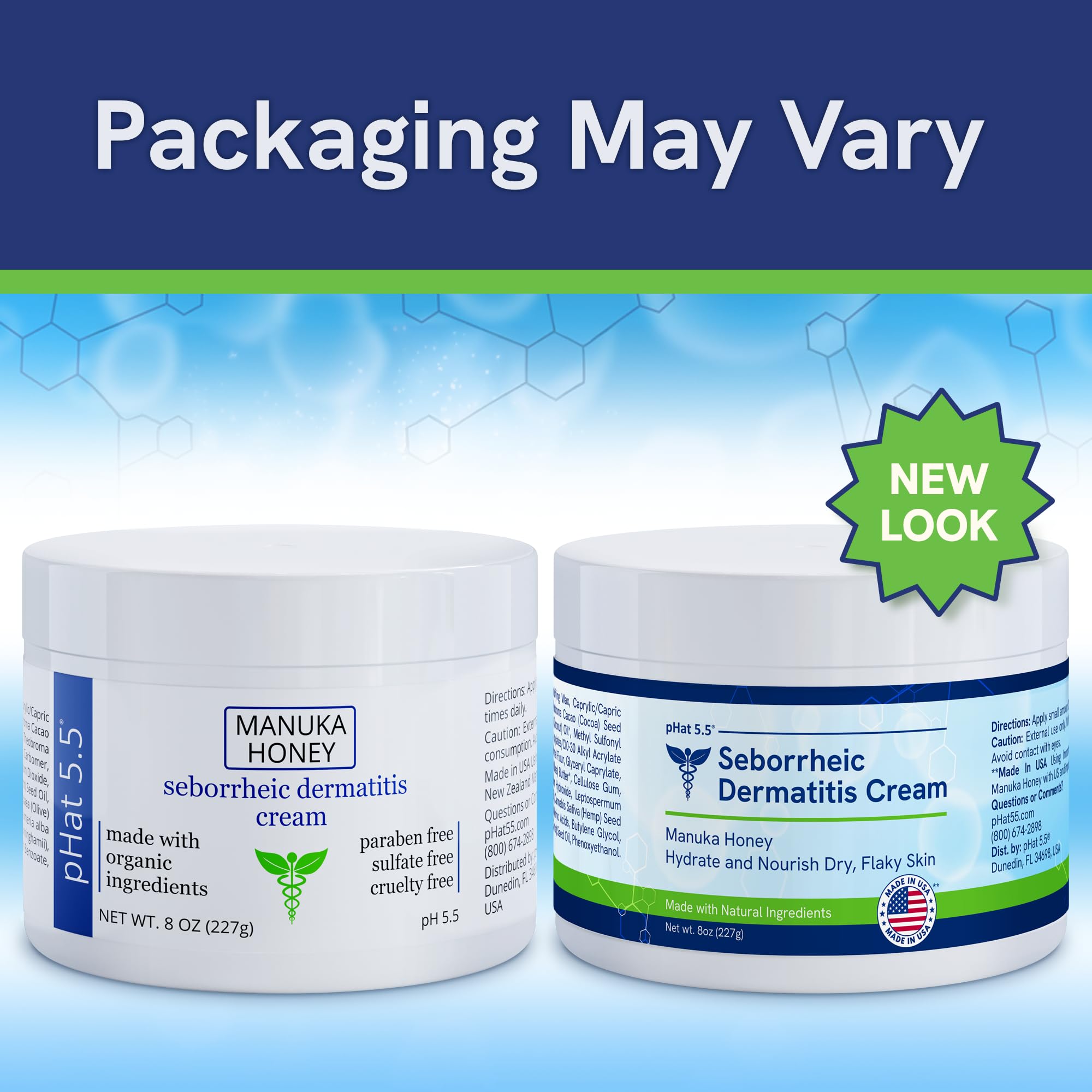 pHat 5.5 Seborrheic dermatitis Moisturizing Cream & Face Lotion for Women - Soothing Redness for Face & Body Cream - Hydrating for Dry Skin & Anti Itch Lotion (8oz)