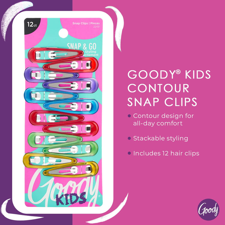 Goody Girls Gel contour Clips, Assorted colors, 12 Count (Pack of 2)