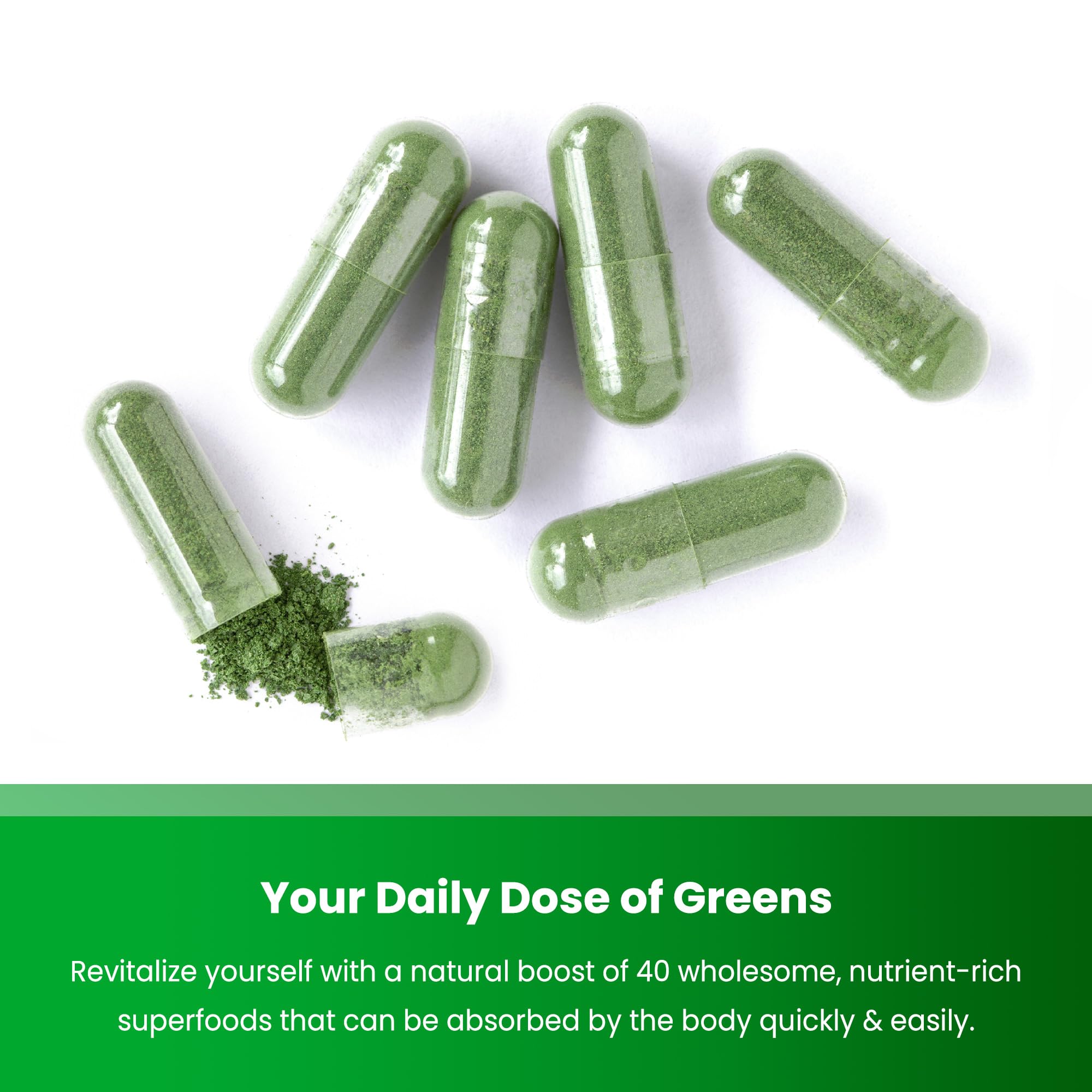NutraChamps Organic Super Greens Capsules - Alfalfa, Spirulina, Chlorella & More - Antioxidant, Digestive Enzyme & Probiotic Blends - 150 Green Superfood Capsules