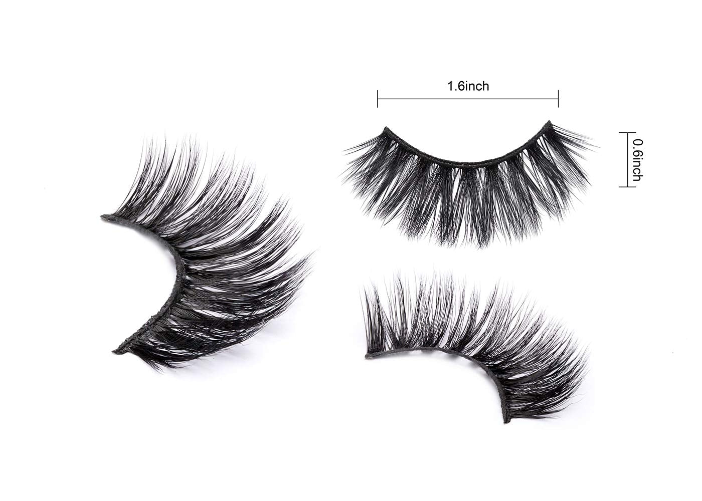 DYSILK Lashes False Eyelashes - Mink Lashes 5 Pairs 6D Faux Eyelash - Wispy Eyelashes Fluffy Strip Lashes Fake Eyelashes Reusable Lash Extension Kit | 15.5mm