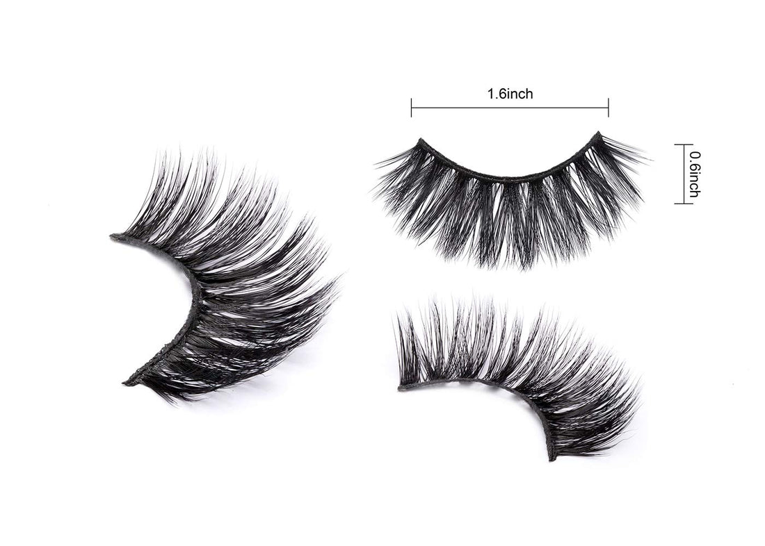 DYSILK Lashes False Eyelashes - Mink Lashes 5 Pairs 6D Faux Eyelash - Wispy Eyelashes Fluffy Strip Lashes Fake Eyelashes Reusable Lash Extension Kit | 15.5mm