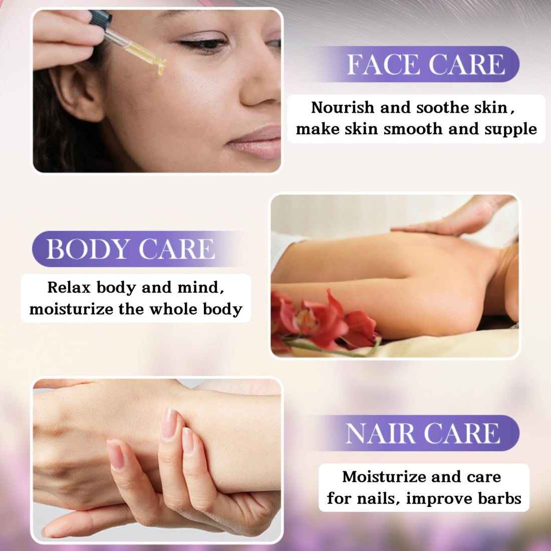 Lanvander Essential Oils for Skin - Body Oil After Shower - Body Oils for Women - Body Oil Scented for Face,Hair,Skin Care - Moisturize,Nourish,Firm Face Oil - Body Skin Care Products for Dry Skin