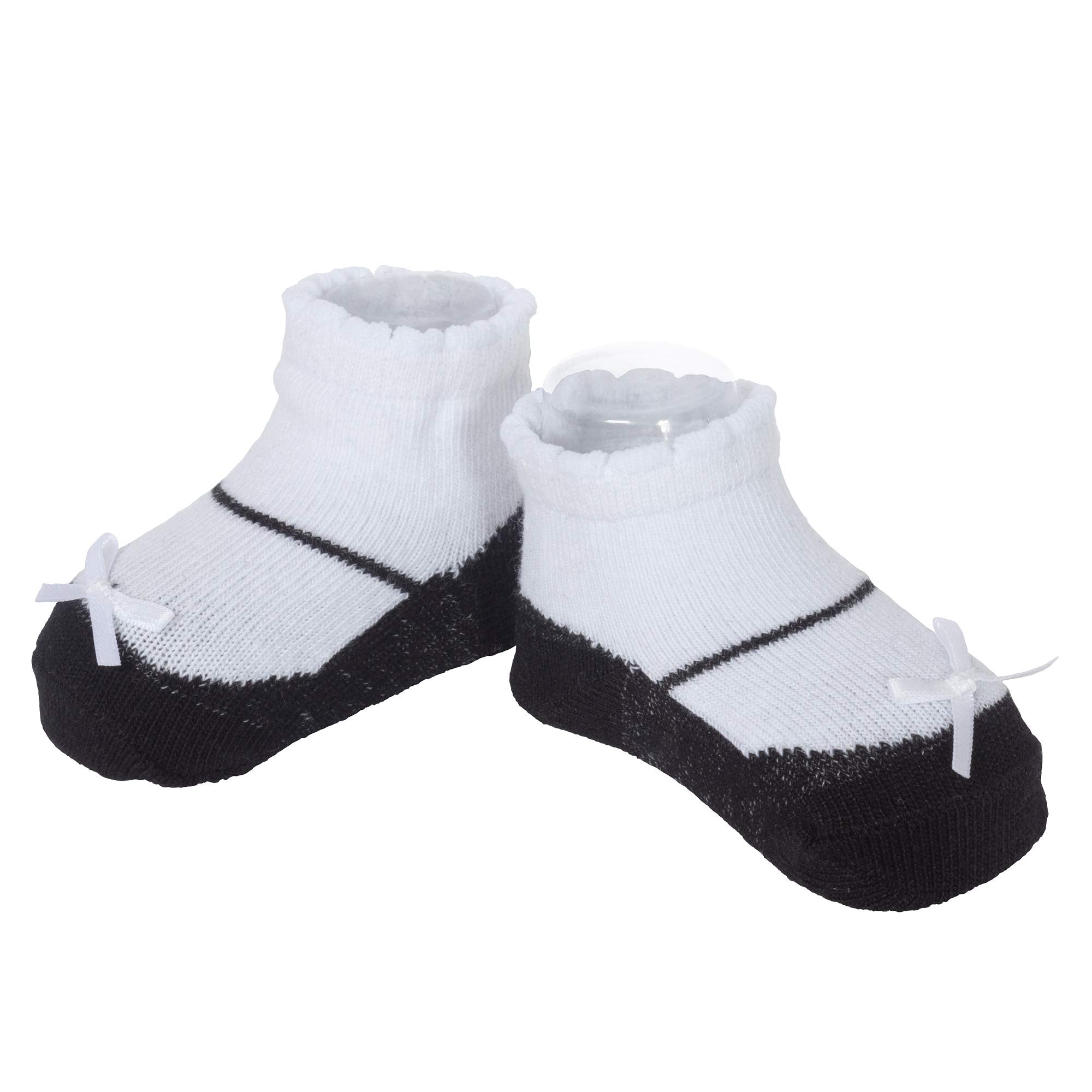 Little Me Baby Girl Booties w/Head Wrap and Grosgrain Bow Clip Set, White, 0-12 Months