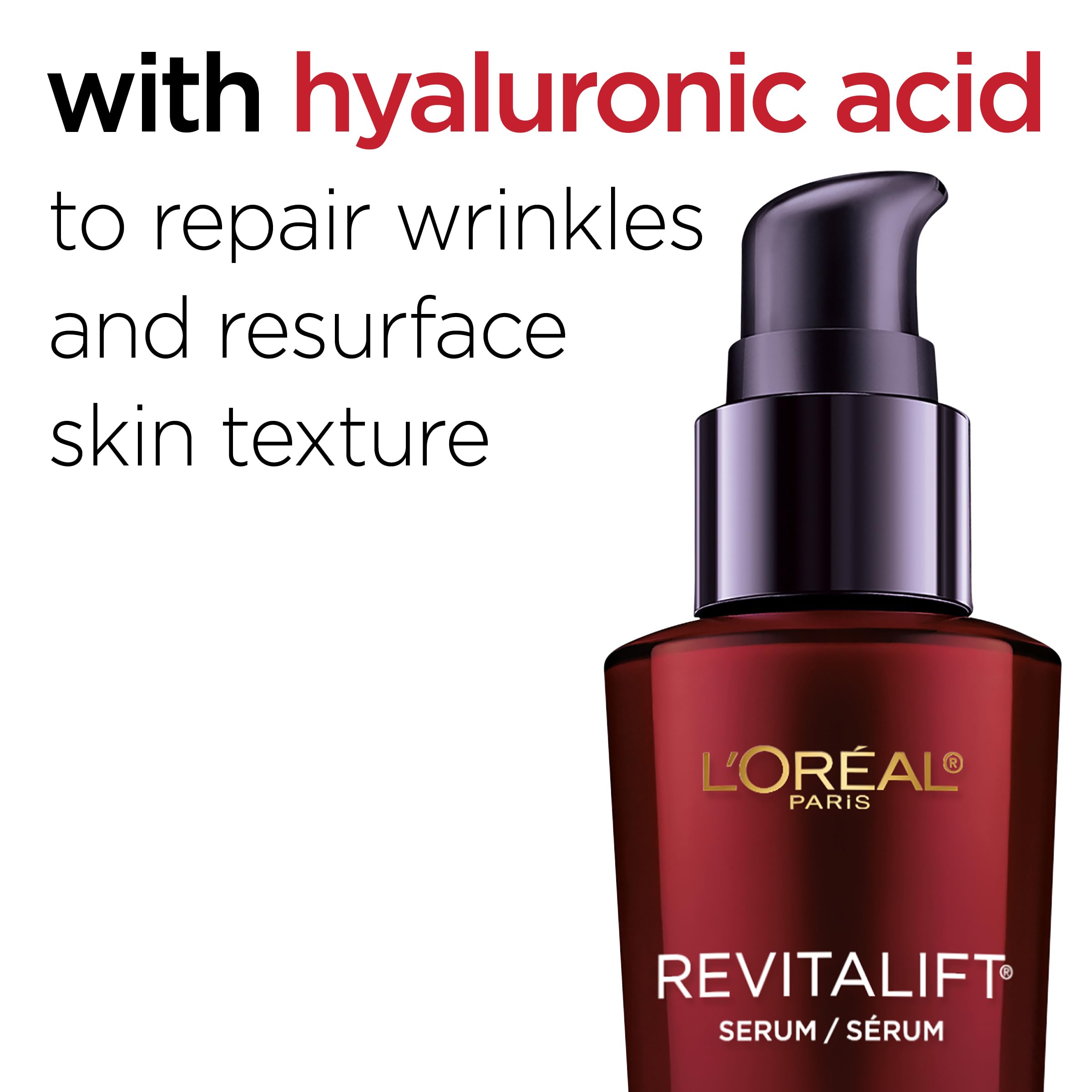 L'Oreal Paris Revitalift Triple Power Anti-Aging Concentrated Face Serum, Hyaluronic Acid and Pro-Xylane, Reduces Wrinkles 1 oz