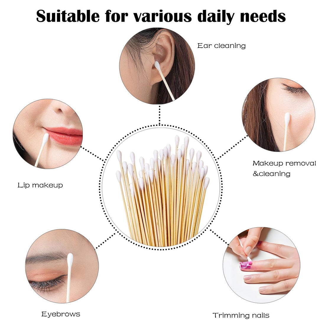 Cotton Swabs with Wooden Handle 6 Inch 700 Pieces Long Applicator Single Tip, Accessory For Gun Cleaning, Jewelry, Ceramics, Electronics, Fabric Decoration, Arts and Crafts, Cats and Dogs