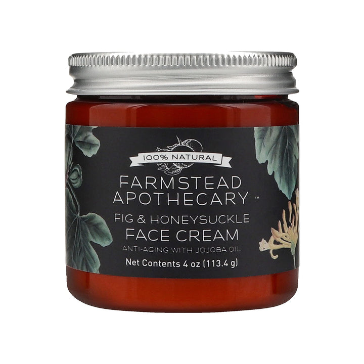 Farmstead Apothecary 100% Natural Anti-Aging Face Cream With Jojoba Oil, Fig & Honey 4 Oz
