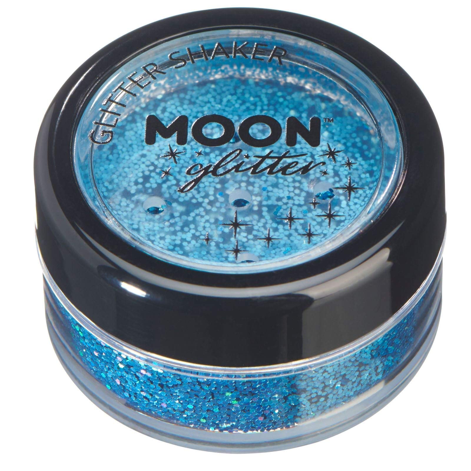 Moon Glitter Holographic Glitter Shakers 100% Cosmetic Glitter for Face, Body, Nails, Hair and Lips - 0.17oz - Blue