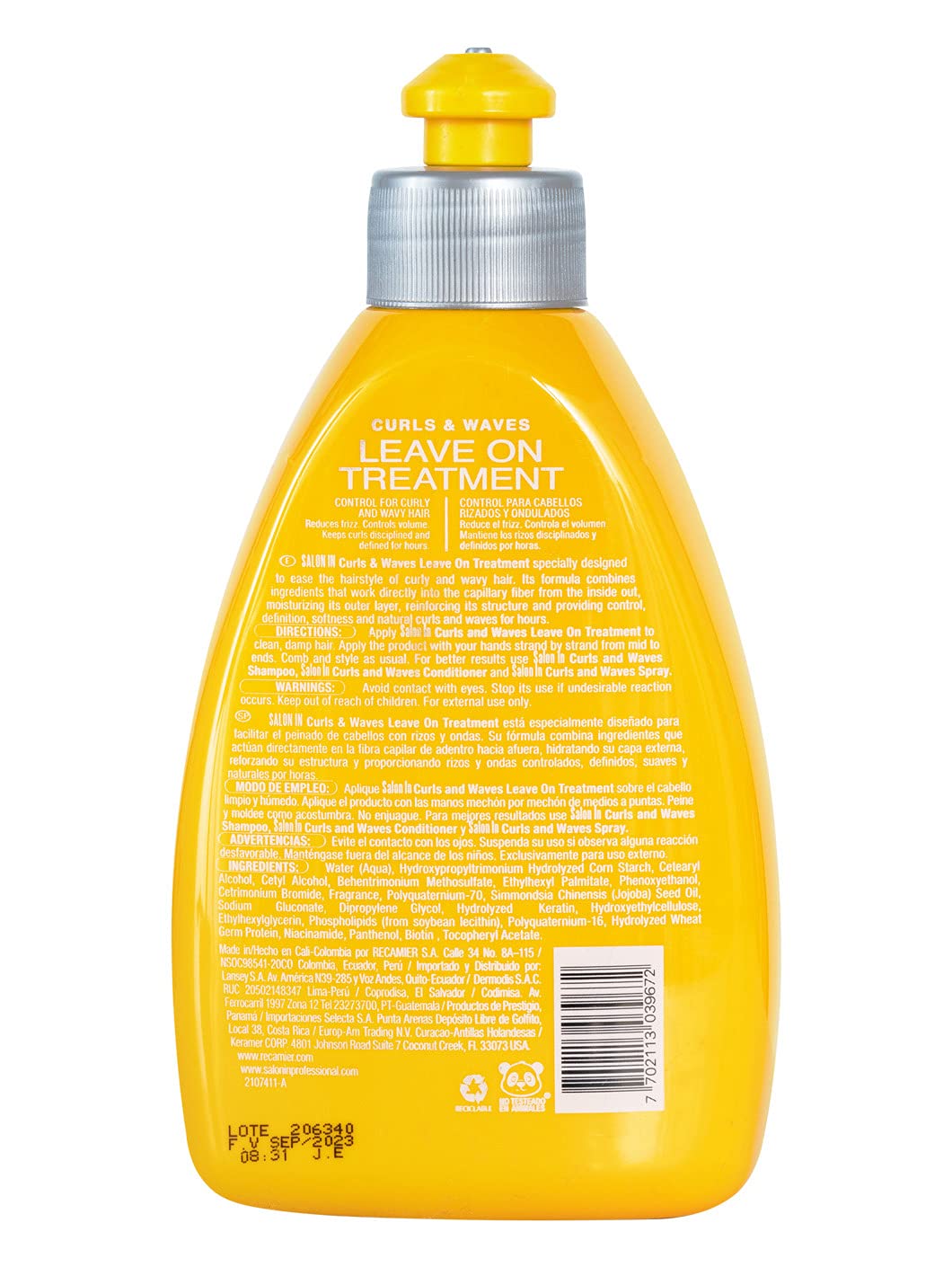 RECAMIER PROFESSIONAL SALON IN Curls & Waves Hair Leave-On Treatment Moisturizing Acondicionador Sin Enjuague para Cabello Rizado 10.1 oz