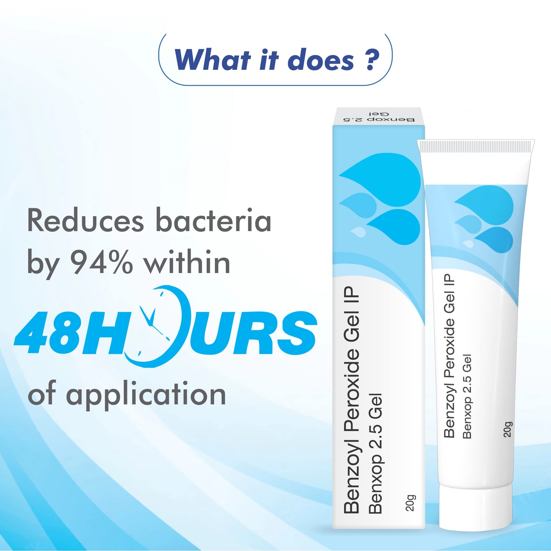 SALVE Benxop Benzoyl Peroxide 2.5% Pimples Cream 20gm (0.70 Oz)