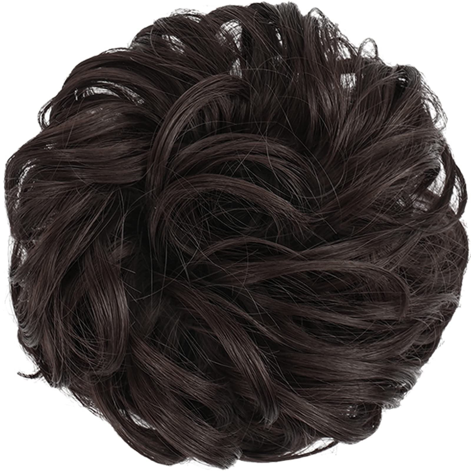 FESHFEN Hair Bun Extensions Messy Curly Hair Scrunchies Plus Size Hairpieces Synthetic Donut Updo Hair Pieces for Women Girls, 1.94oz