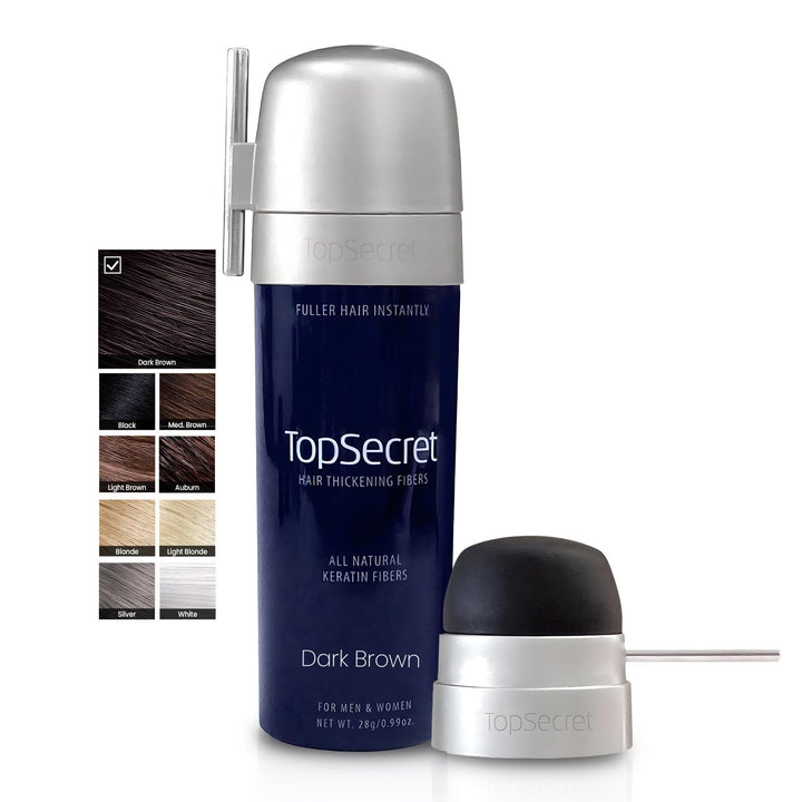 Top Secret Hair Thickening Fibers - New Compact Design! Drk Brown (Economy Size)