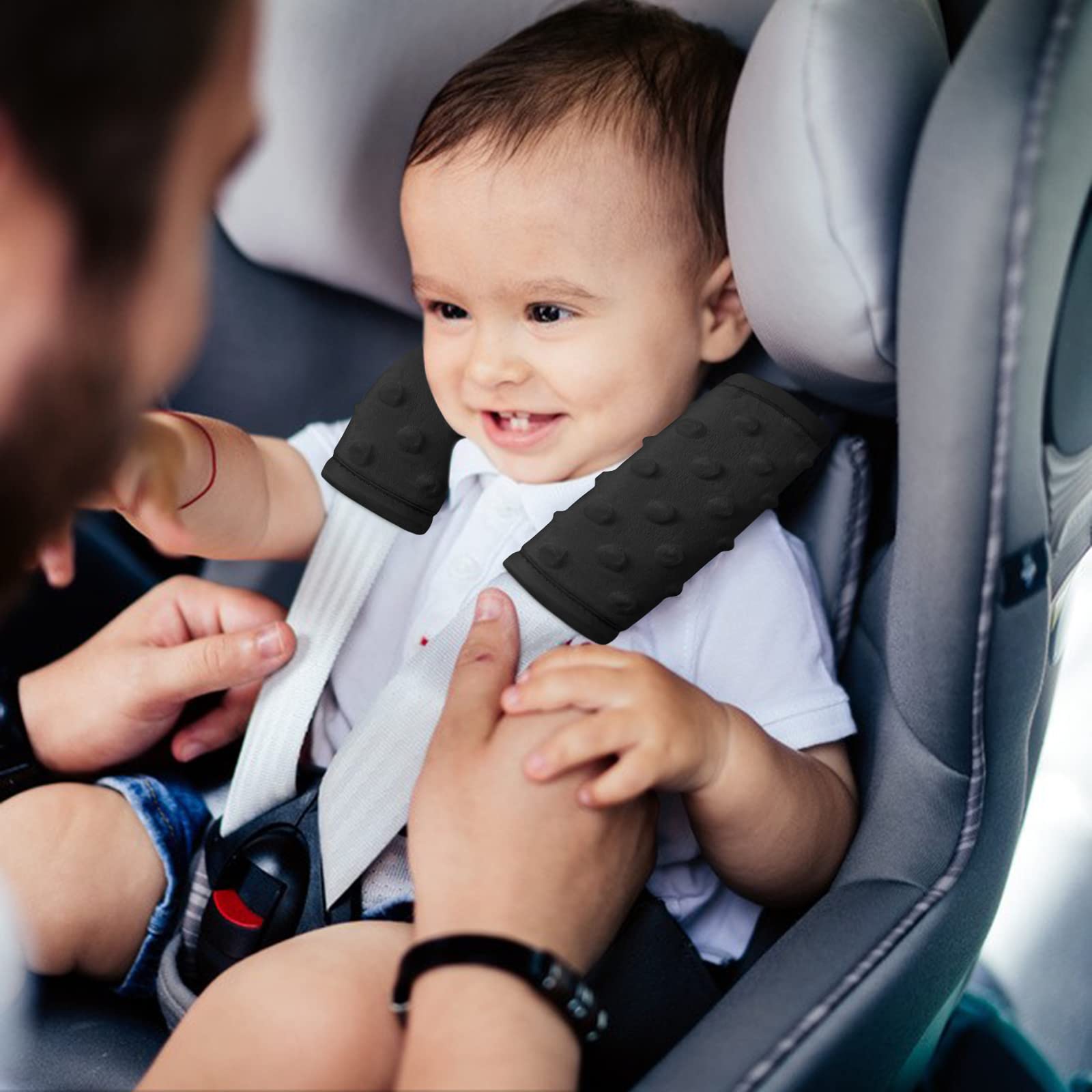 Pro Goleem Car Seat Strap Covers for Babies Soft Car Seat Strap Shoulder Pads for All Car Seats, Stroller, Pushcar, Black