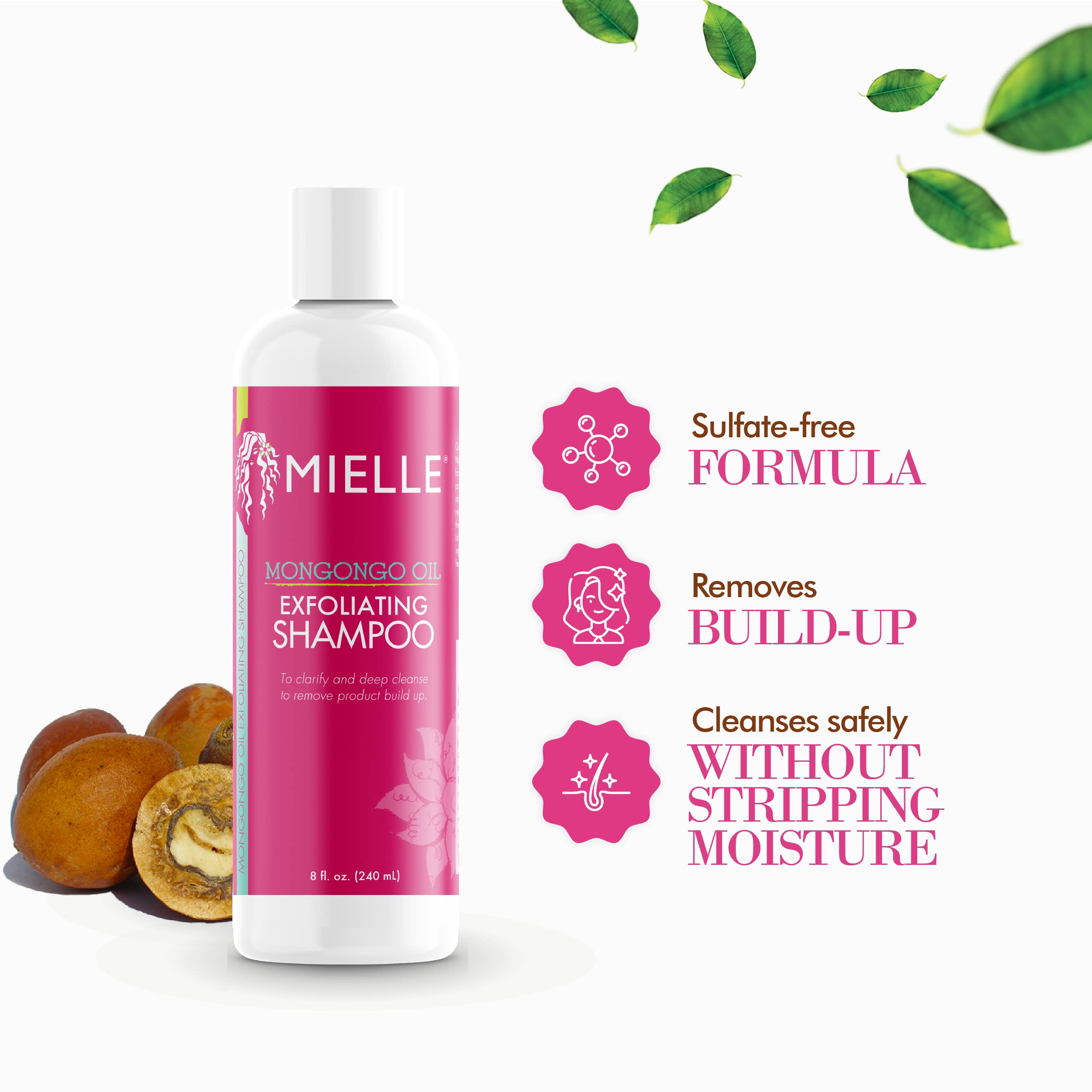 Mielle Organics Mongongo Oil Exfoliating Shampoo, 8 Ounces