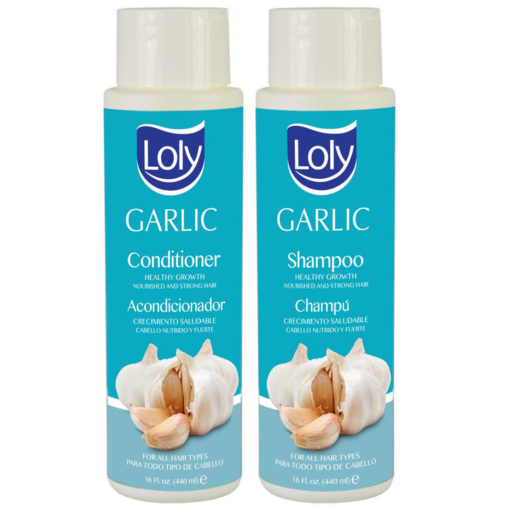 Loly Garlic Shampoo + Conditioner 16 oz Combo Unscented