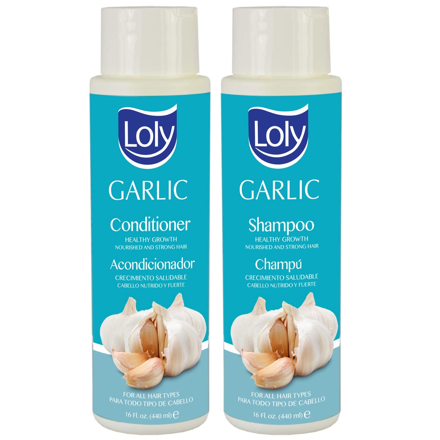 Loly Garlic Shampoo + Conditioner 16 oz Combo Unscented