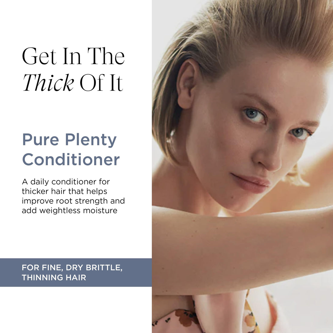 Pure Plenty Conditioner Boosts Volume and Shine for Fine, Thinning Hair, Organic Replenishing Formula, Vegan, 8.5 Oz