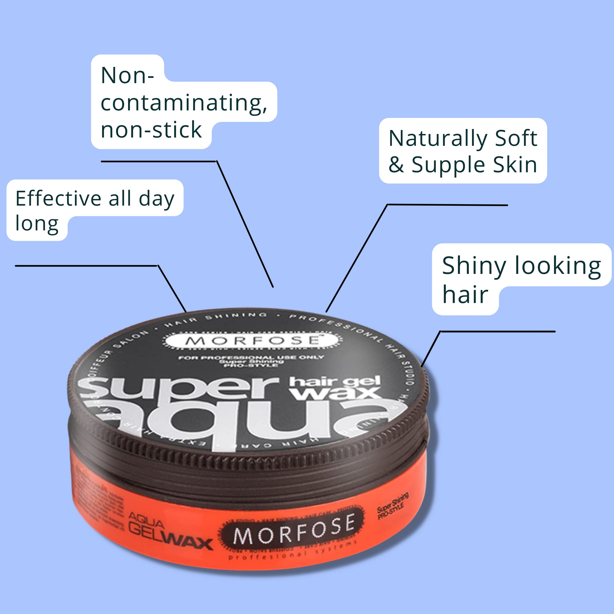 Morfose Aqua Hair Wax 175 Ml. Professional Hair Care For An Incredible Shine And Strong Hold By Morfose By Morfose