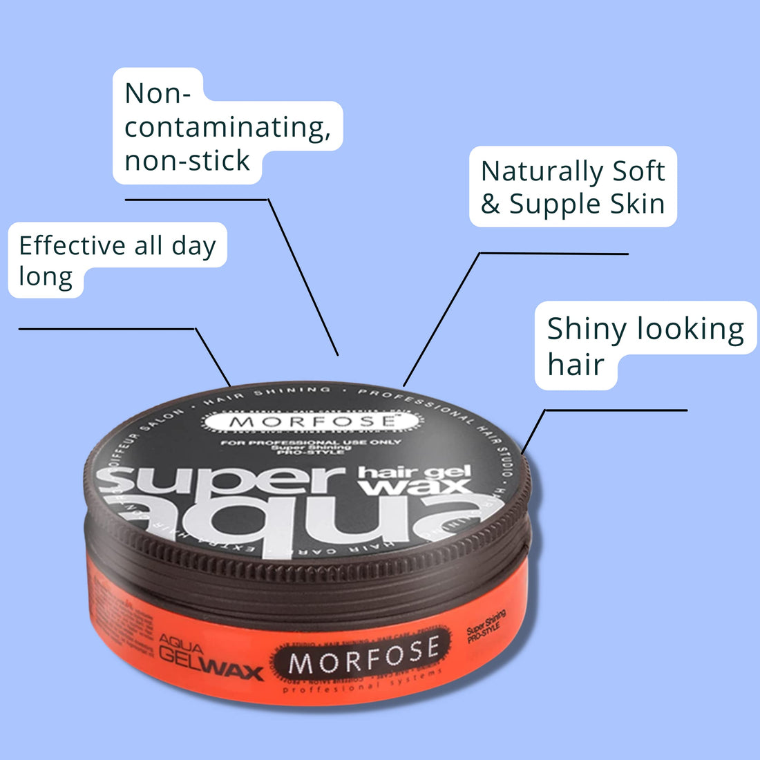 Morfose Aqua Hair Wax 175 Ml. Professional Hair Care For An Incredible Shine And Strong Hold By Morfose By Morfose
