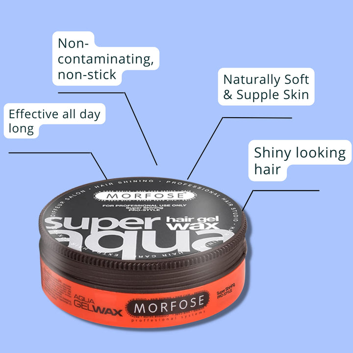 Morfose Aqua Hair Wax 175 Ml. Professional Hair Care For An Incredible Shine And Strong Hold By Morfose By Morfose