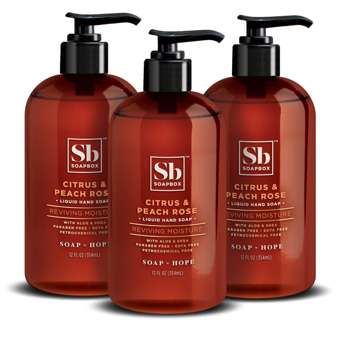 Soapbox Liquid Hand Soap, Lavender & Marshmallow Root, Moisturizing Hand Wash for Kitchen and Bathroom, 12 Ounce Pump Bottles (Pack of 3)