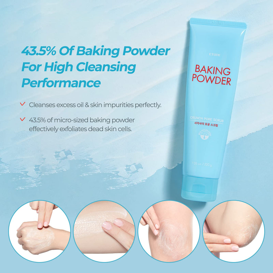 ETUDE Baking Powder Crunch Pore Scrub (0.25fl.oz x 24ea Pouches) | Korean Deep Pore Skin Care | Facial Scrub, Pore Cleansing Effect | Exfoliate & Moisturize | Kbeauty