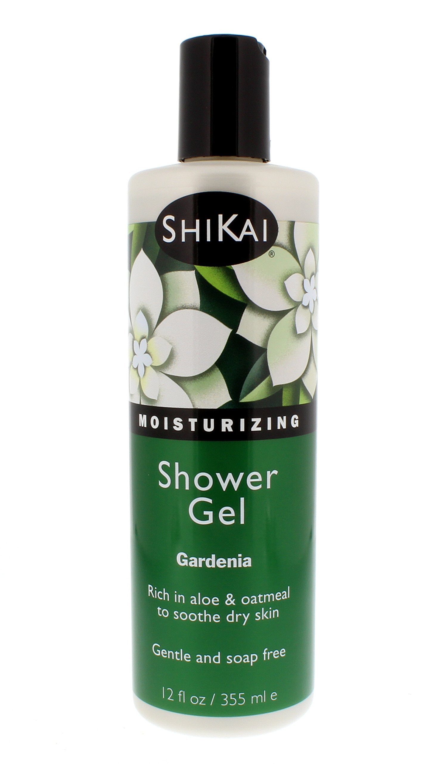 Shikai - Daily Moisturizing Shower Gel, Rich in Aloe Vera & Oatmeal That Leaves Skin Noticeably Softer & Healthier, Relief For Dry Skin, Gentle Soap-Free Formula (Gardenia, 12 Ounces, Pack of 3)