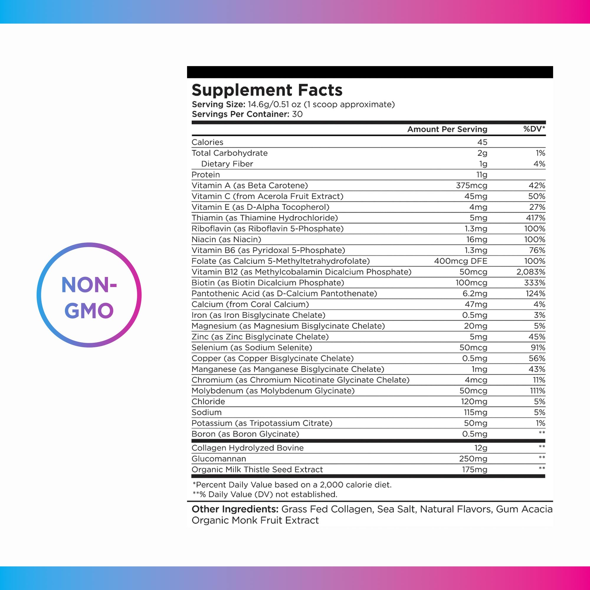 Livingood Daily Collagen Powder for Women & Men (Vanilla) - Grass-Fed Hydrolyzed Collagen Peptides, Protein & Multivitamins for Healthy Hair, Skin & Nails - Keto & Paleo, Gluten Free - 30 Servings