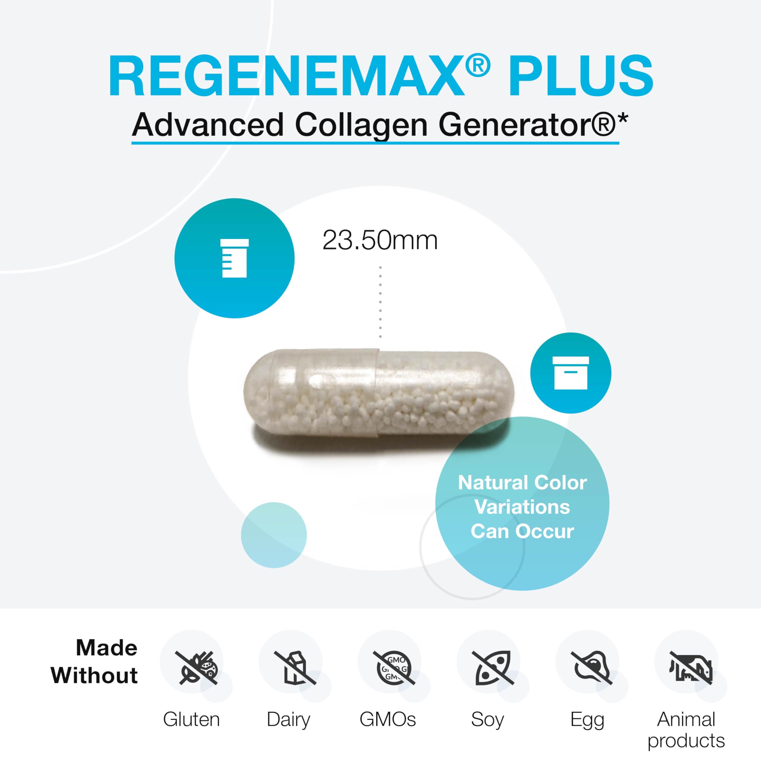 XYMOGEN RegeneMax Plus – Advanced Collagen Supplements with Biotin & Clinically Tested ch-OSA - Supports Skin, Hair, Nails & Bone Health - Collagen for Women & Men (120 Capsules)