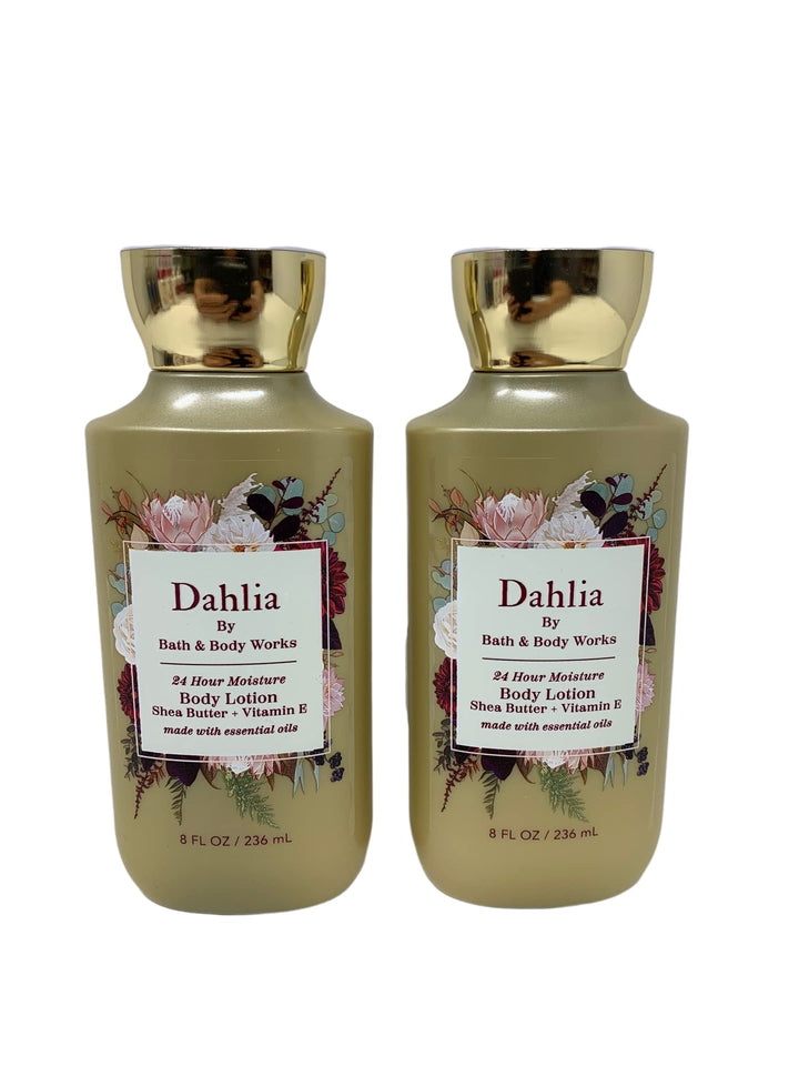 Bath and Body Works Dahlia Super Smooth Body Lotion Sets Gift For Women 8 Oz -2 Pack (Dahlia)