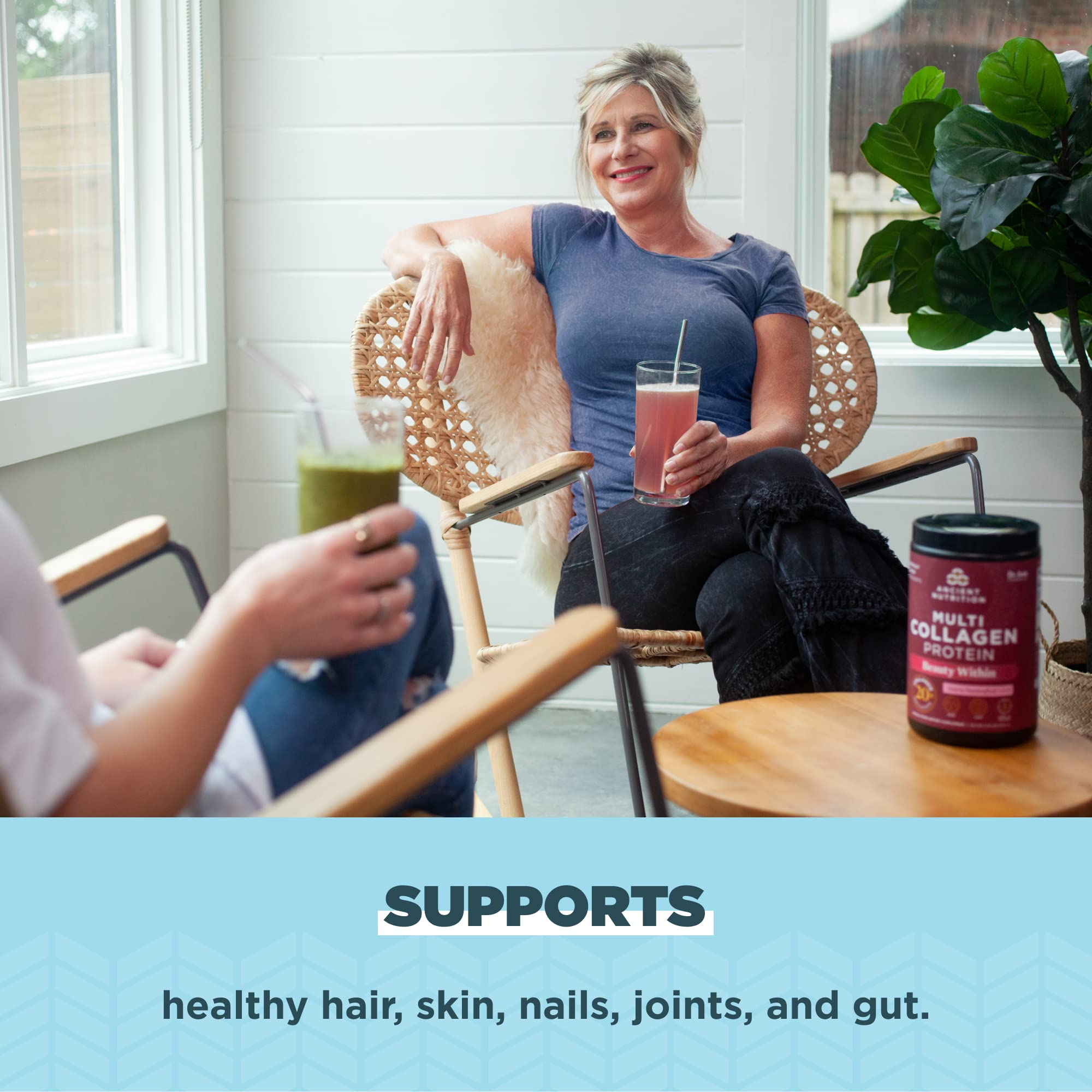 Ancient Nutrition Collagen Powder Protein, Multi Collagen Protein Beauty Within, Guava Passionfruit with Vitamin C, Hydrolyzed Collagen Peptides Supports Healthy Skin and Nails, 18.3oz