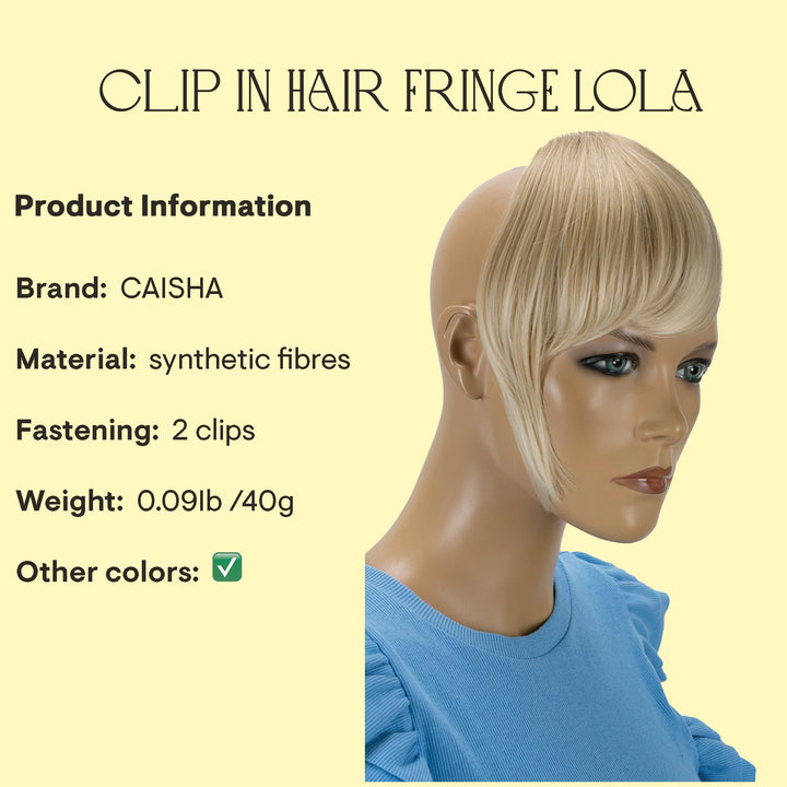 Prettyshop Clip in Extensions Light Blonde #25T613 F14-2: Prettyshop Fringe Bangs Clip In Extension Hair Piece Heat-Resisting Synthetic Fiber Light Blonde #25T613 F14-2