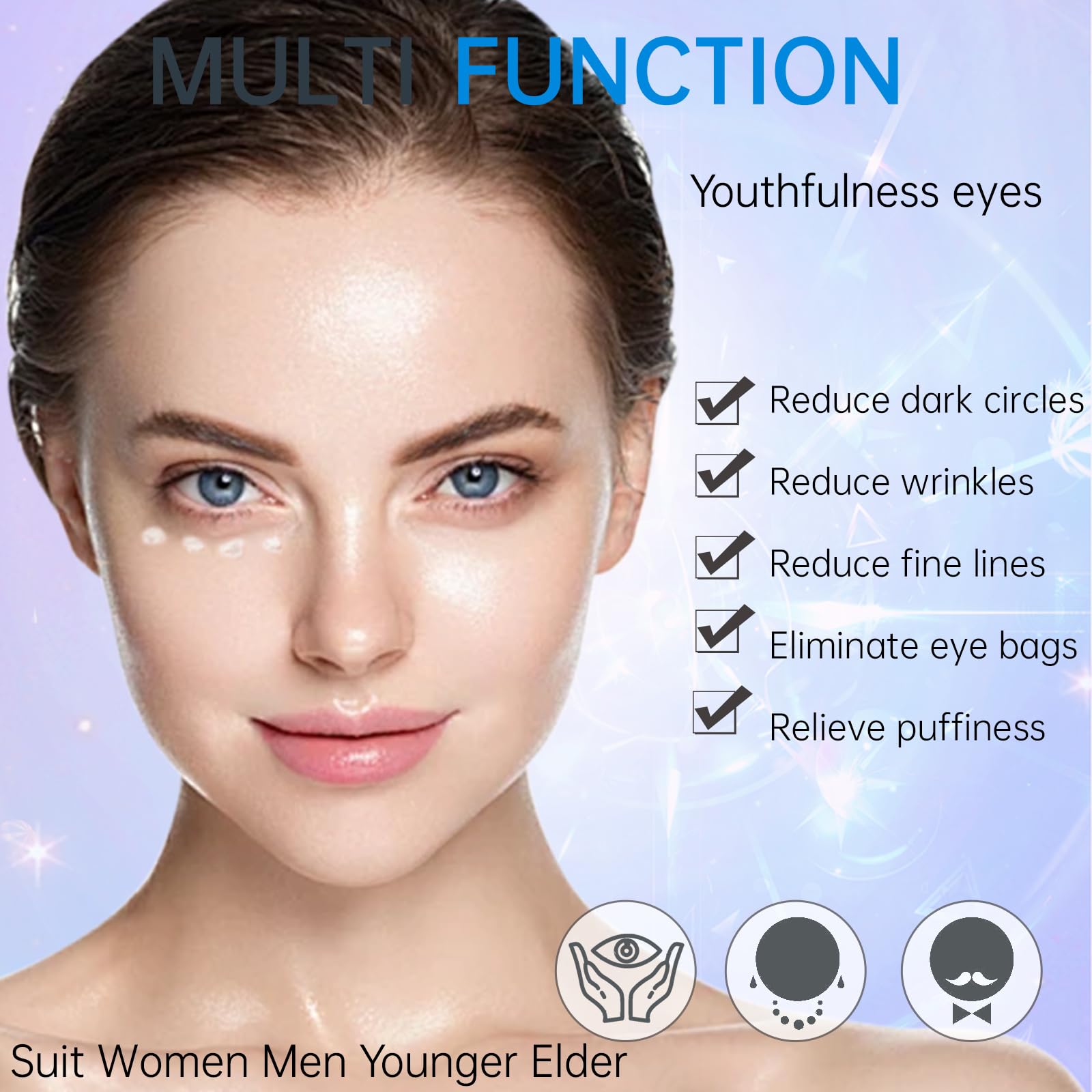 KIbabyDI Under Eye Cream for Puffiness| Dark Circles| Wrinkle| Bags Under Eyes, Eye Repair Cream Anti Aging Moisturizer, Eye Care Cream Suit Women Men Eye Firm Smooth 0.7 oz