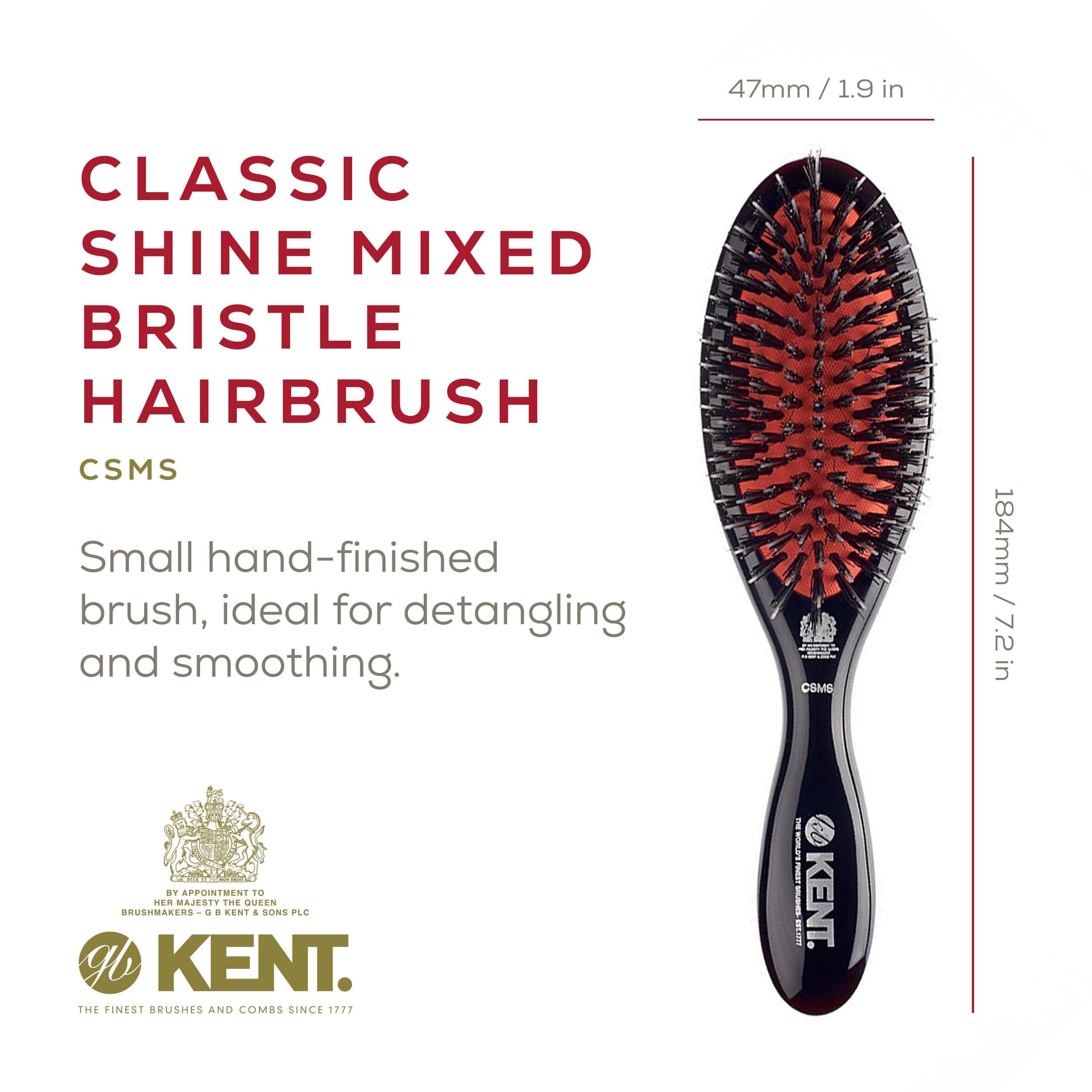 Kent Brushes Oval Porcupine Cushion Hairbrush, Ruby CSMS, Small, 6 Ounce